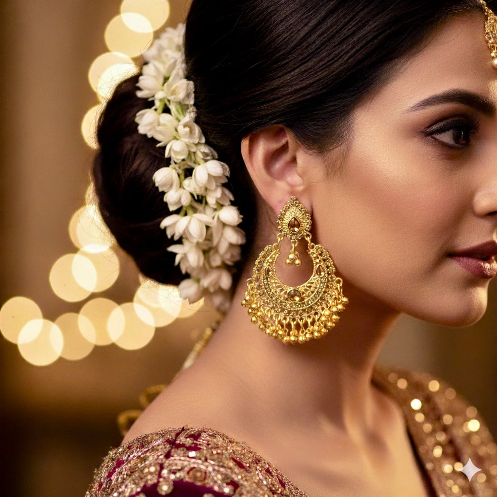 Chandbali Jhumka Drop Earrings